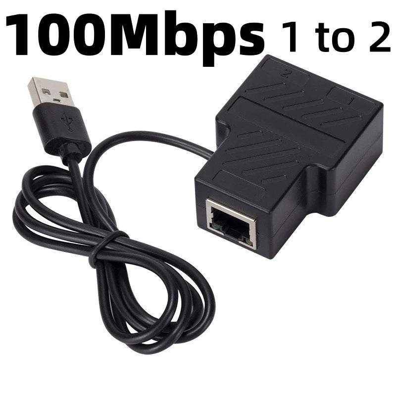 1000Mbps Ethernet Splitter Adapter Network LAN Extender RJ45