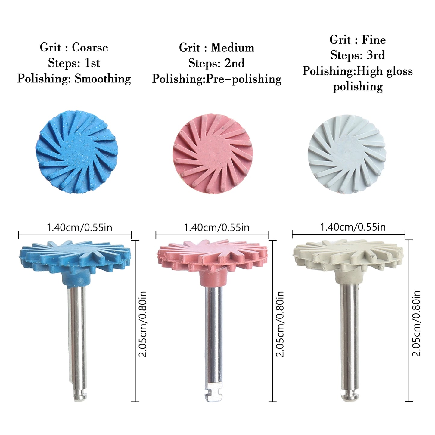 6Pcs/Set Dental Rubber Polisher Composite Resin