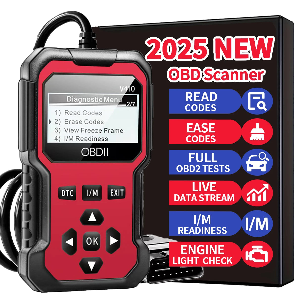 Car Obd2 Scanner Diagnostic Tool Code Reader Engine Fault Code