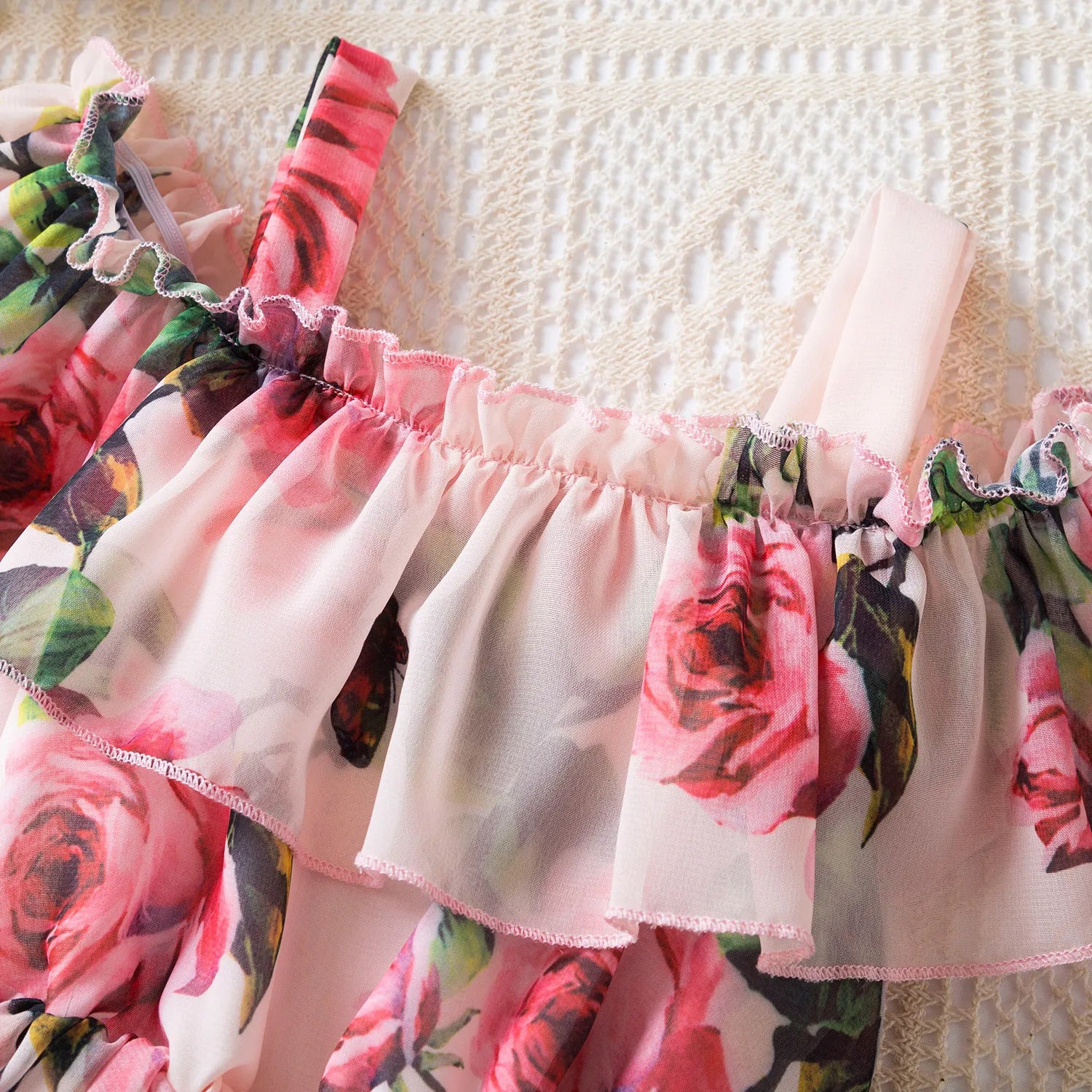 Halter Chiffon Floral Princess Dress