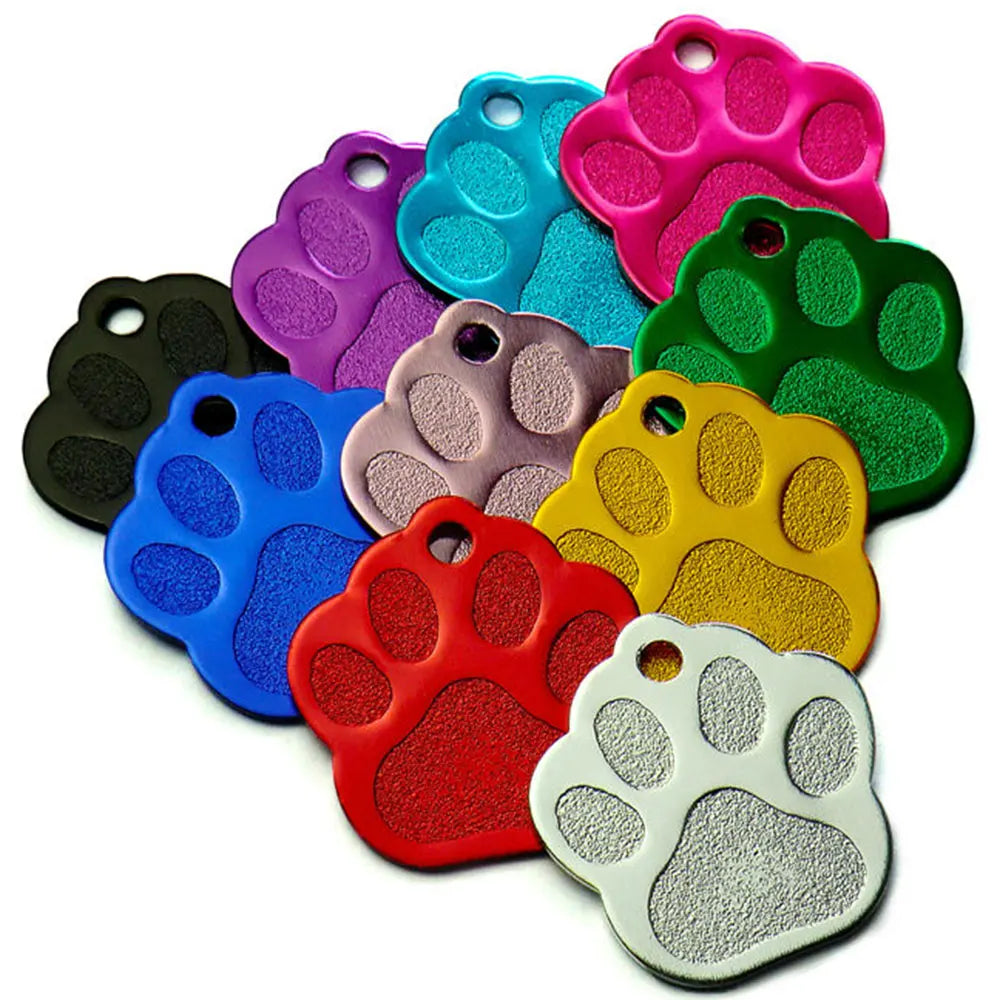 100Pcs Paw Pet Dog ID Tag