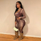 Letter Snake Print Tracksuit 2-Piece Set