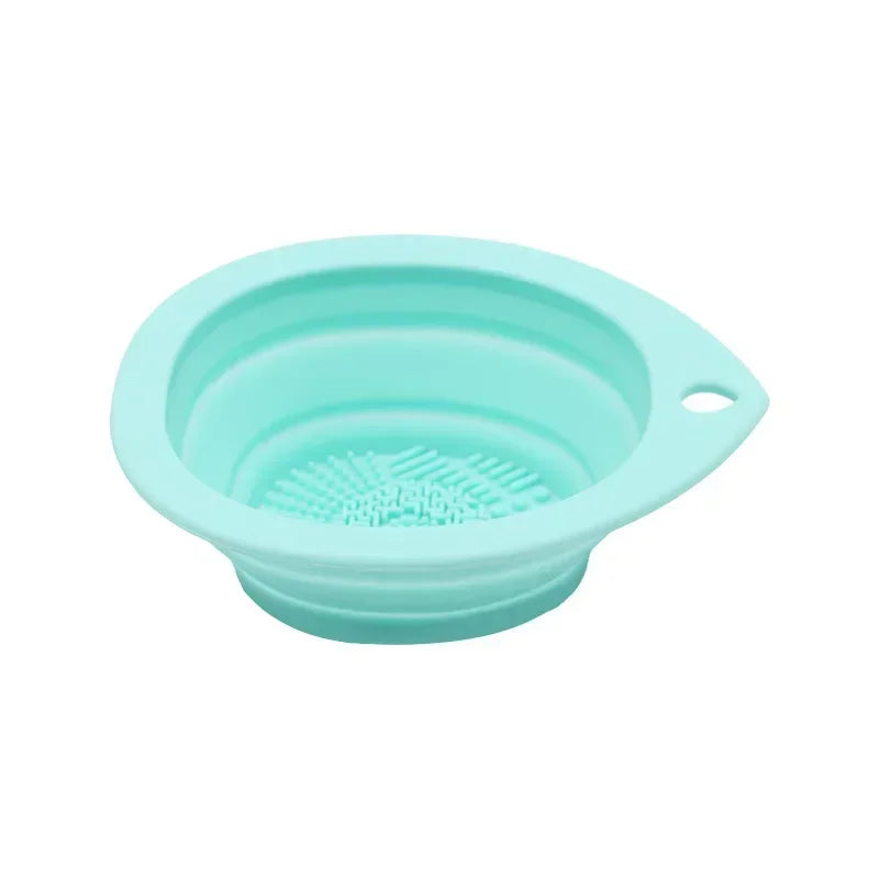 Silicone Makeup Brush Cleaner Foldable Powder Puff Cleaning Bowl