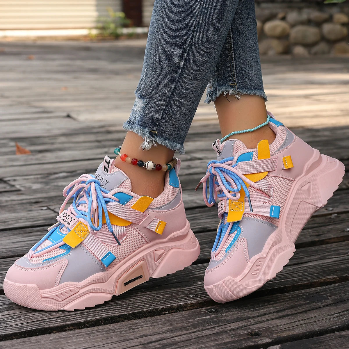 Platform designer sneakers