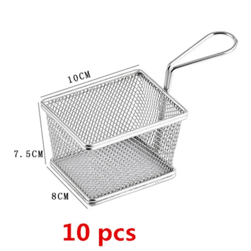 10 pcs set black French Fries Basket
