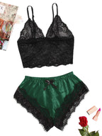 2PCS Women's Satin Pajama Set