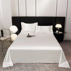 1pc Plain Satin Solid Color Bed Sheets