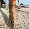 Sexy Braid Bikini with Skirt  3 Pcs Swimwear