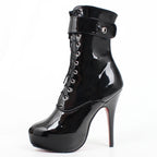 Lace-Up platform ankle short boots