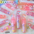 1Pcs Kawaii Lipstick Unicorns Rubber Erasers