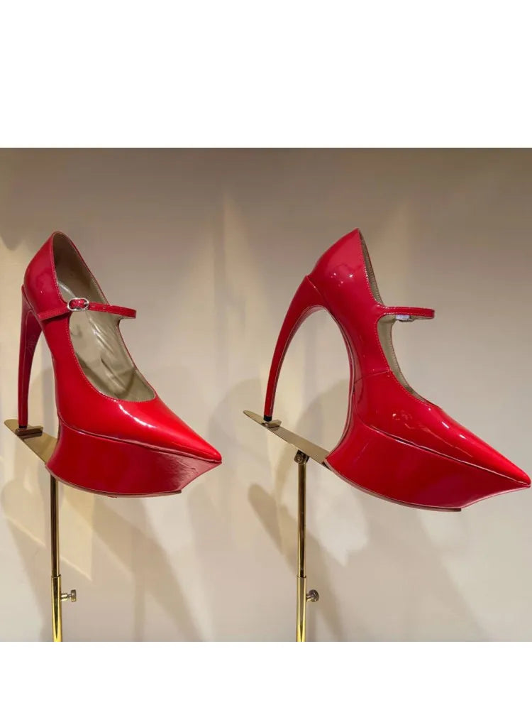 New Pointed Stiletto High Heels Thick Bottom Ballet Sandals