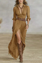 2026 Pleated Belted Dress