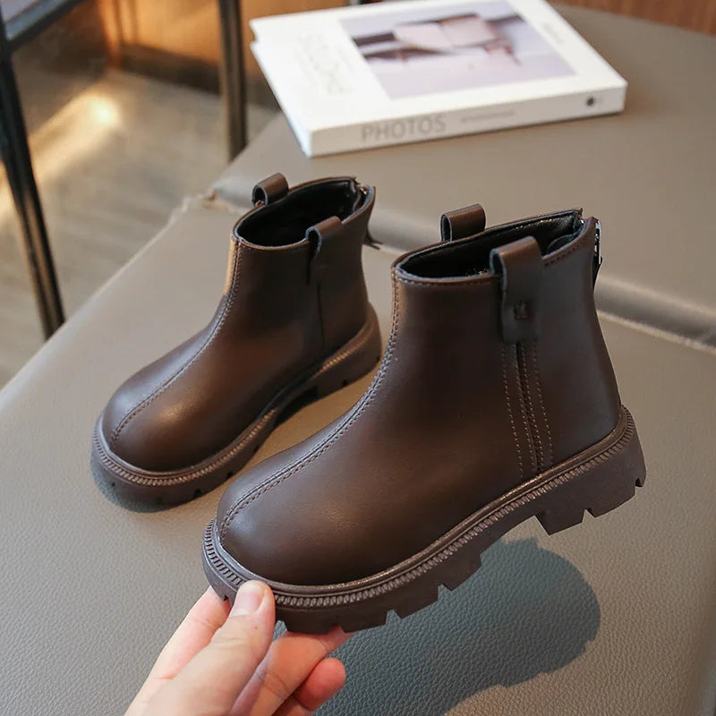 Kids Vintage Leather Boots Girls