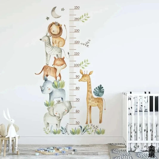 3PC Cartoon Animal Height Ruler Wall Stickers