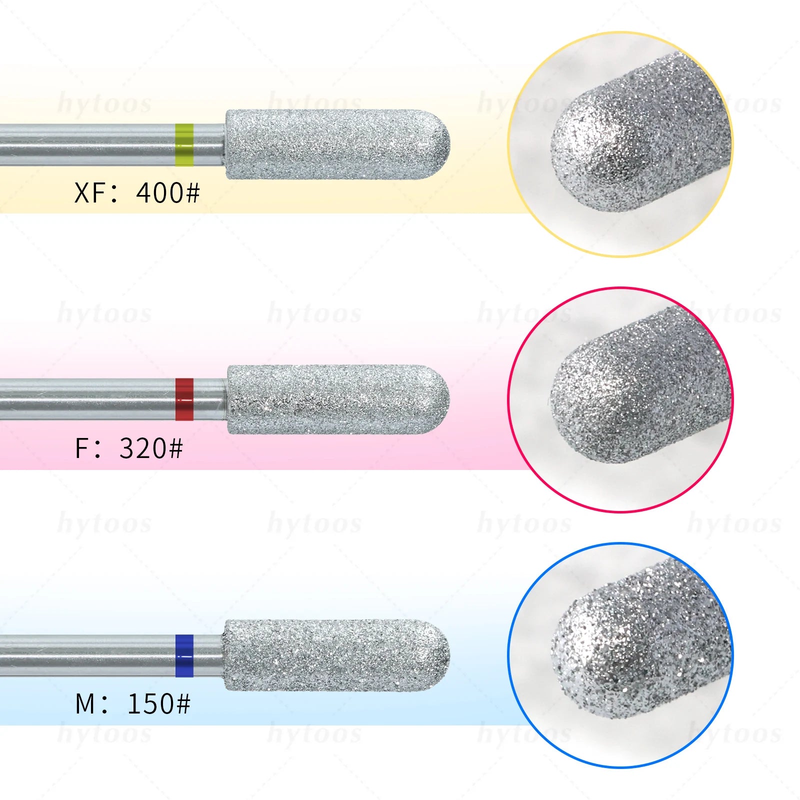 HYTOOS Chrome Diamond Nail Drill Bits