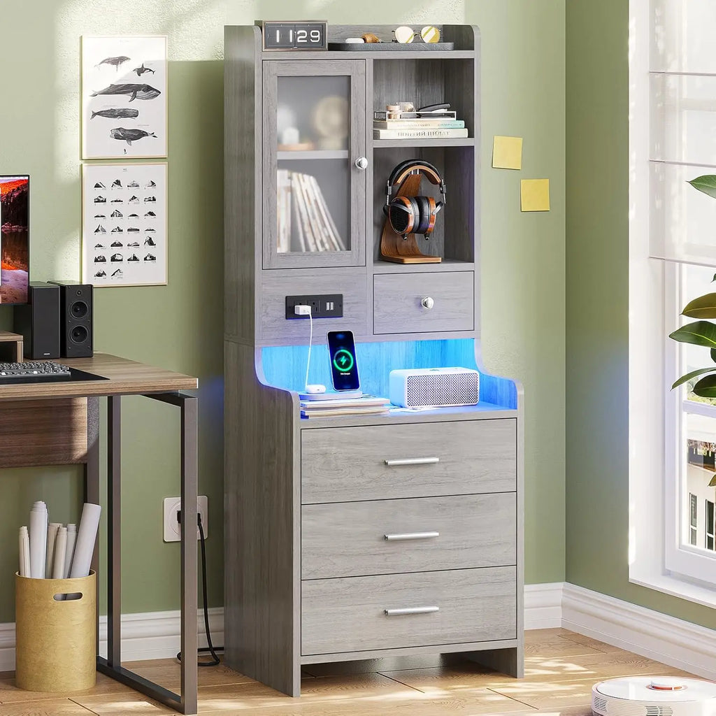 Grey Nightstand Set