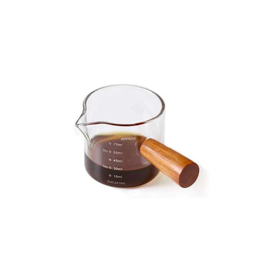 Wood Handle 
Glass Measuring Cup