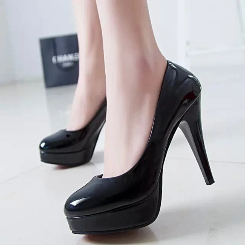 Round Toe Set Shallow Mouth Slim Heel