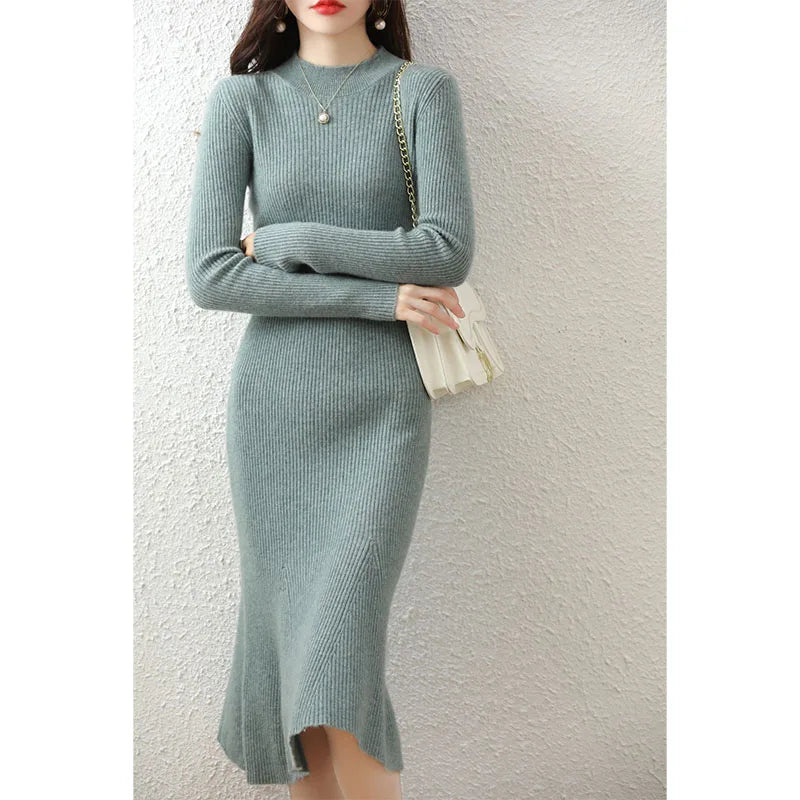 Cashmere Sweater Women's Knitted Dresses