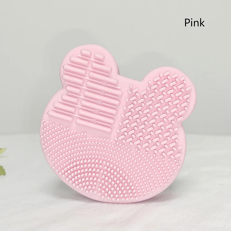 Silicon heart shaped makeup brush cleaner pads