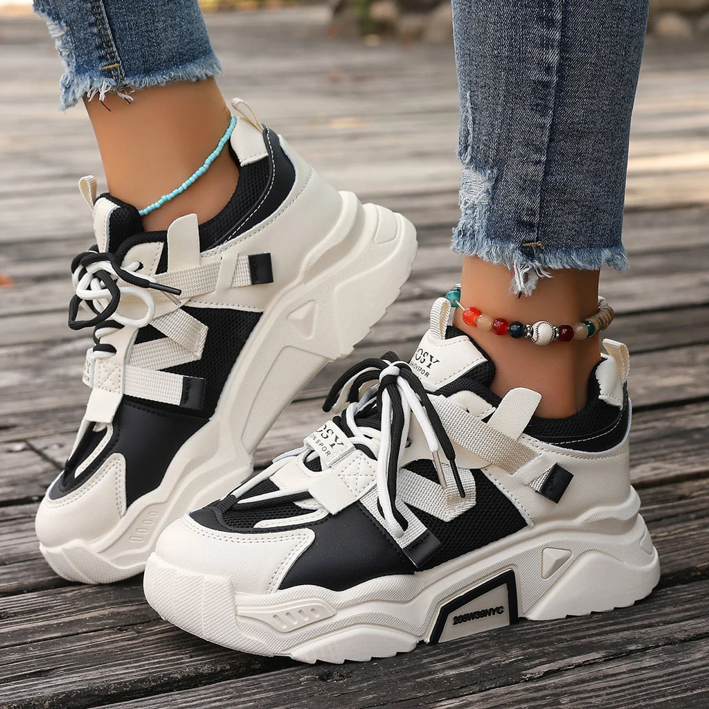 Platform designer sneakers