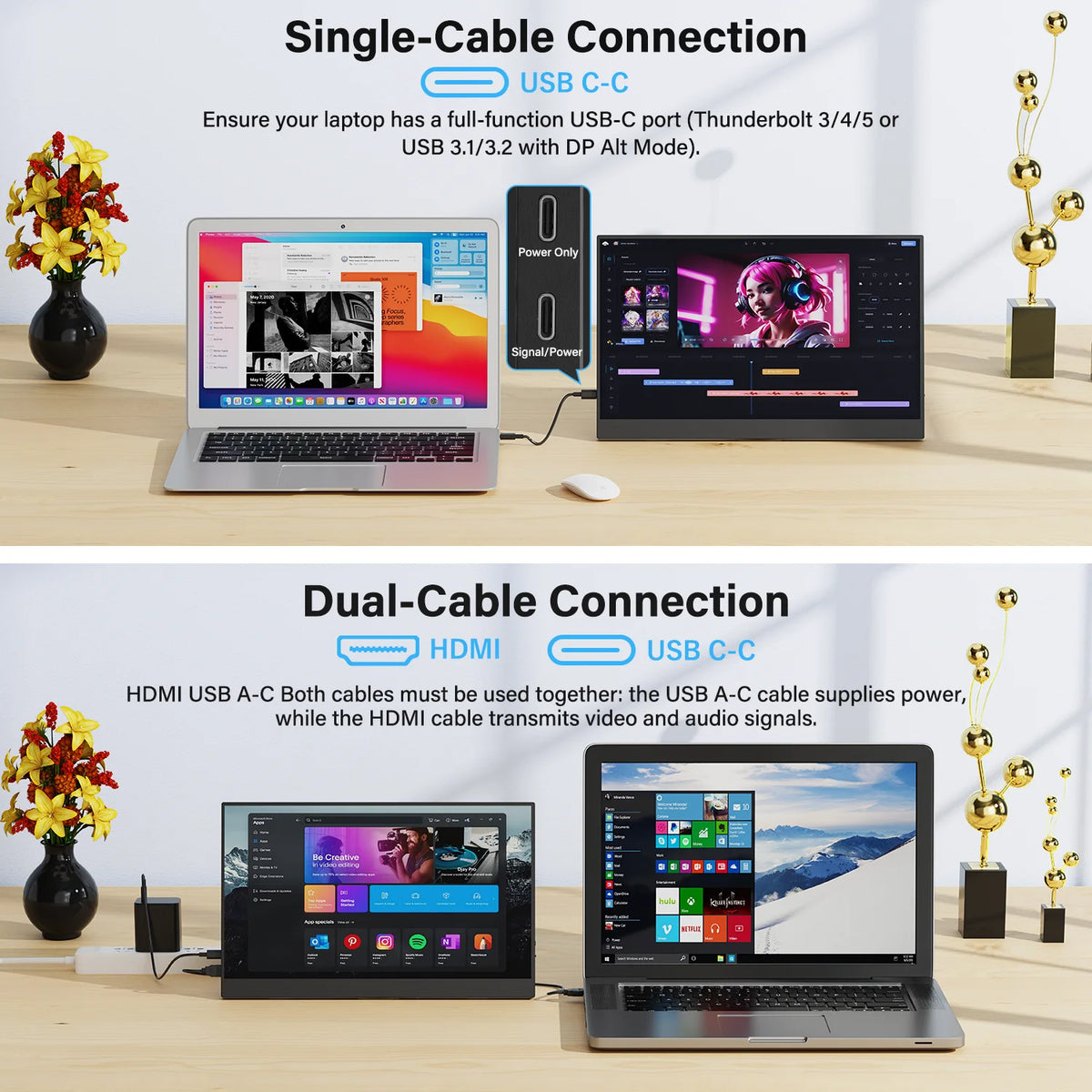 Amoudo 15.6 Inch Portable Monitor 1920x1080P