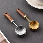 15ml Stainless Steel Measuring Spoon Tablespoon Coffee Scoop Wood Handle Sugar Powder Coffee Bean Measure Spoon Kitchen Tools