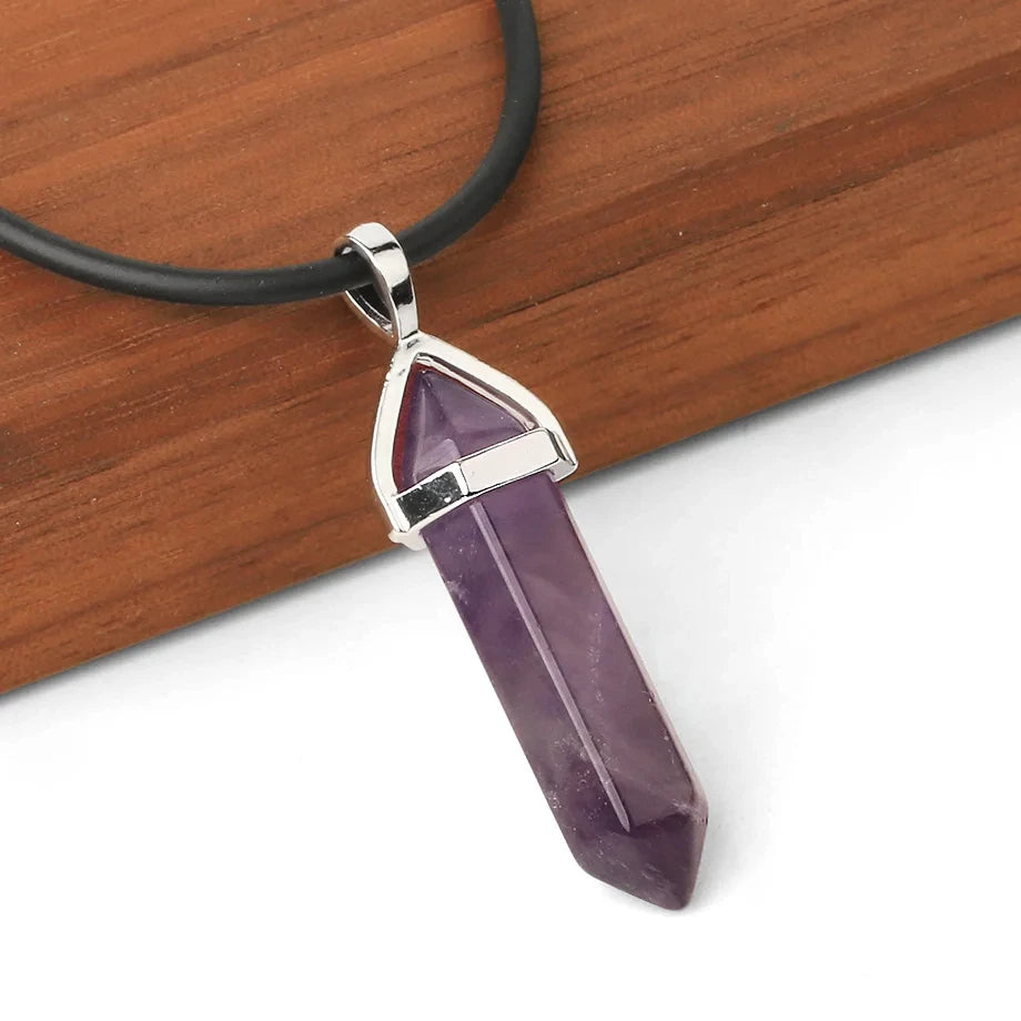 Hexagonal Bullet Crystal Necklaces