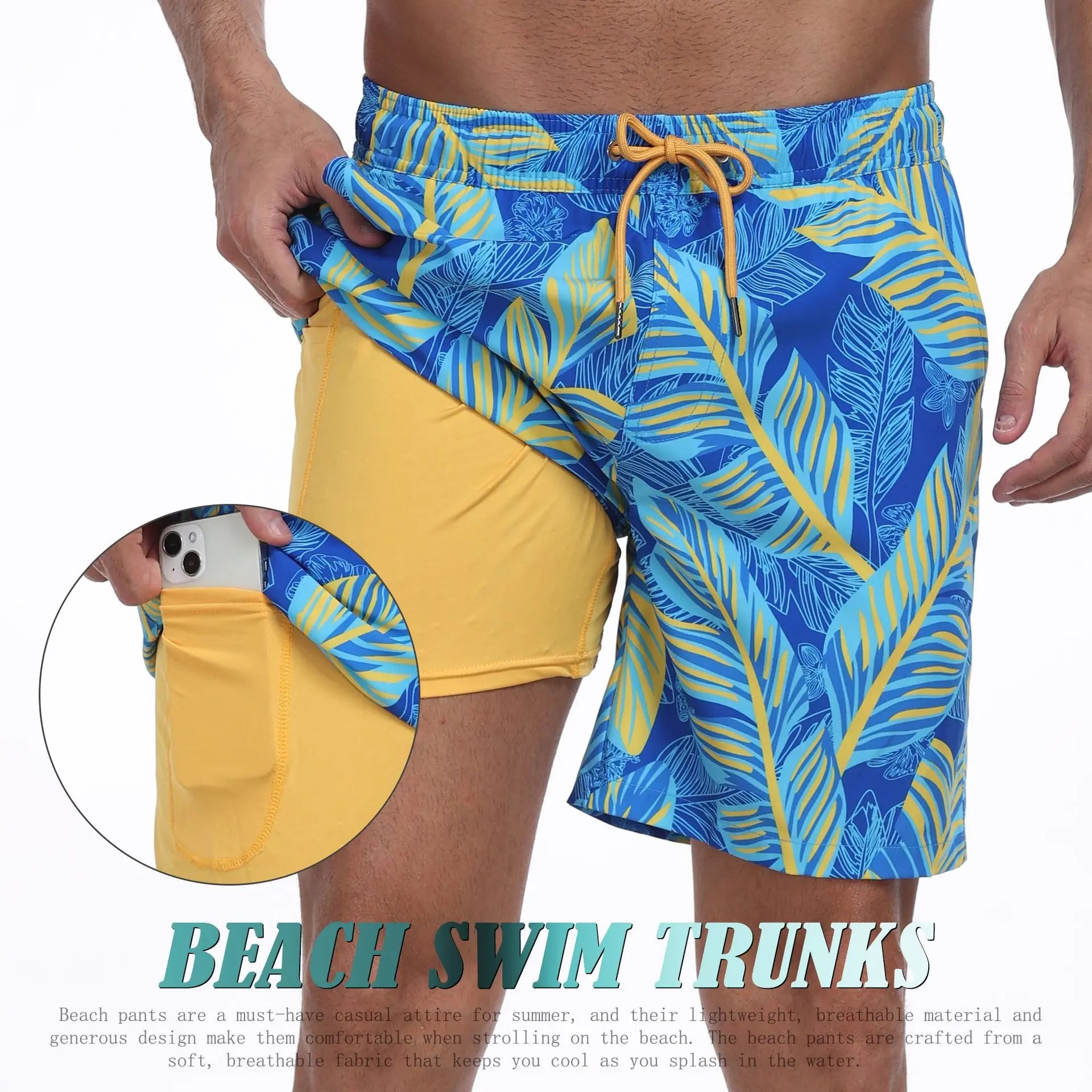 2026 Mens Beach Print Shorts