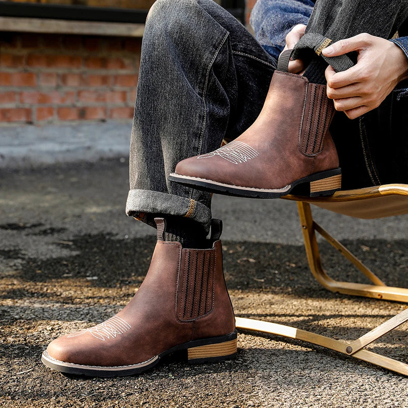 Men's Wide Toe Cowboy Boots