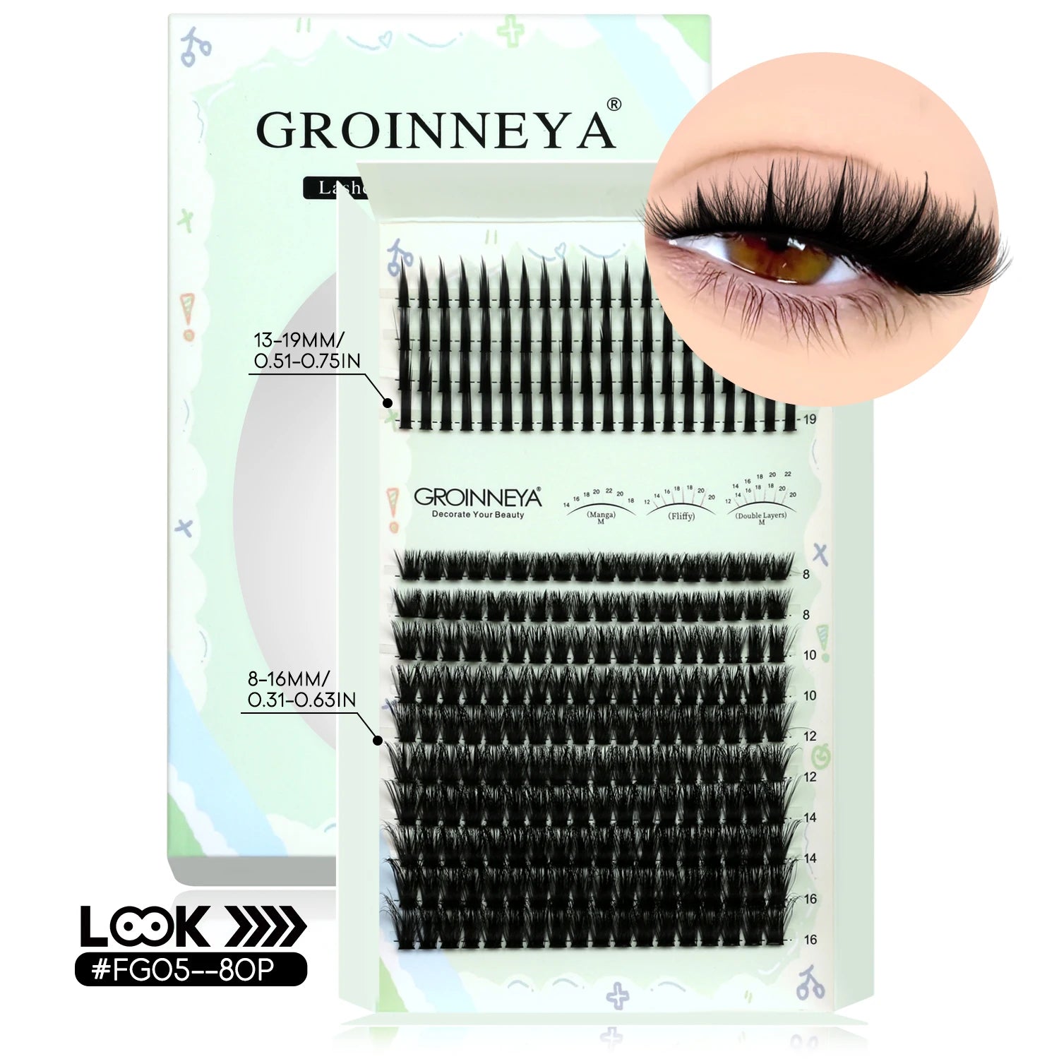 GROINNEYA Lash Clusters Kit