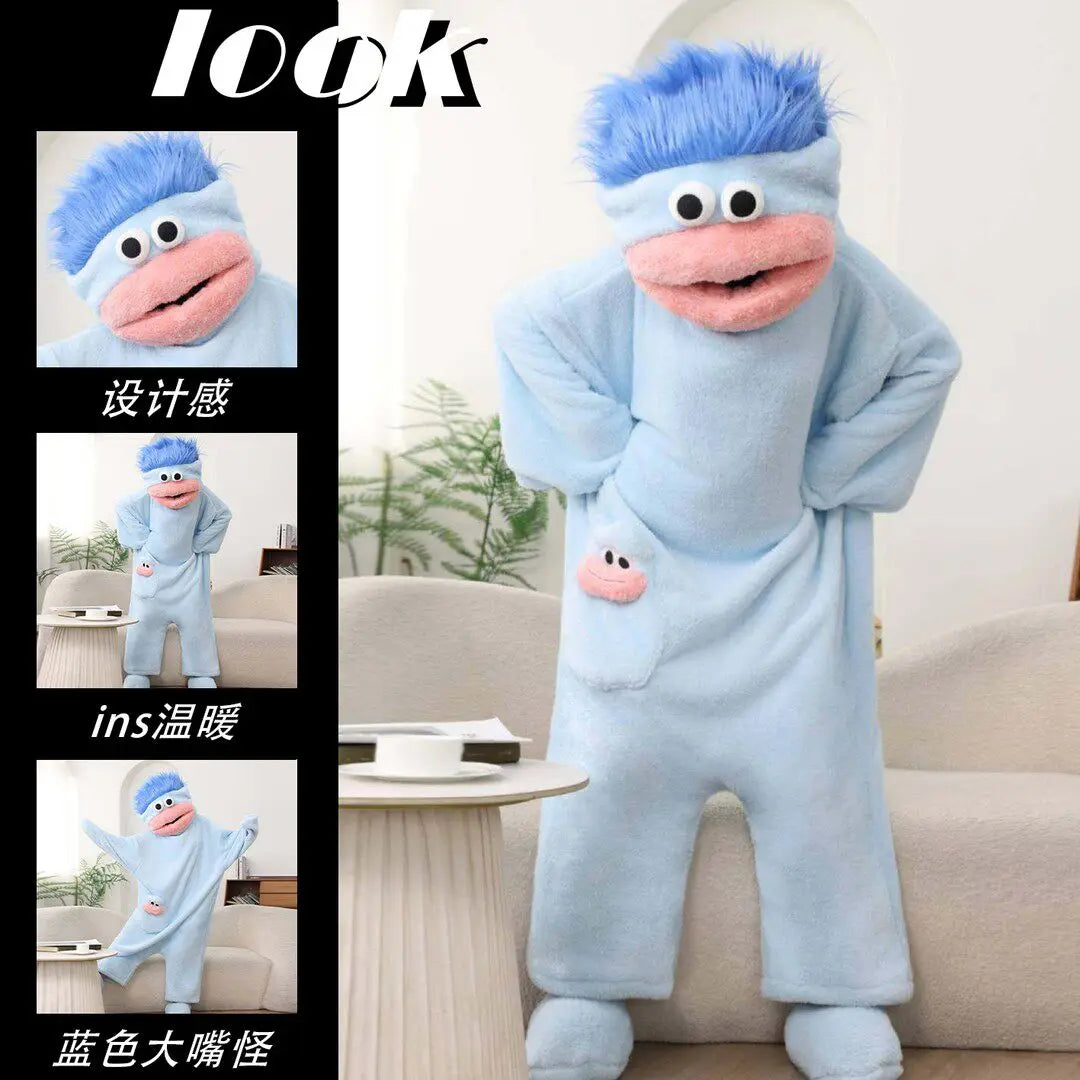 Cartoon big mouth monster cosplay pajamas