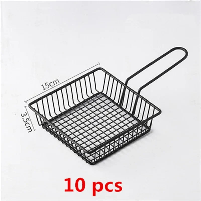 10 pcs set black French Fries Basket
