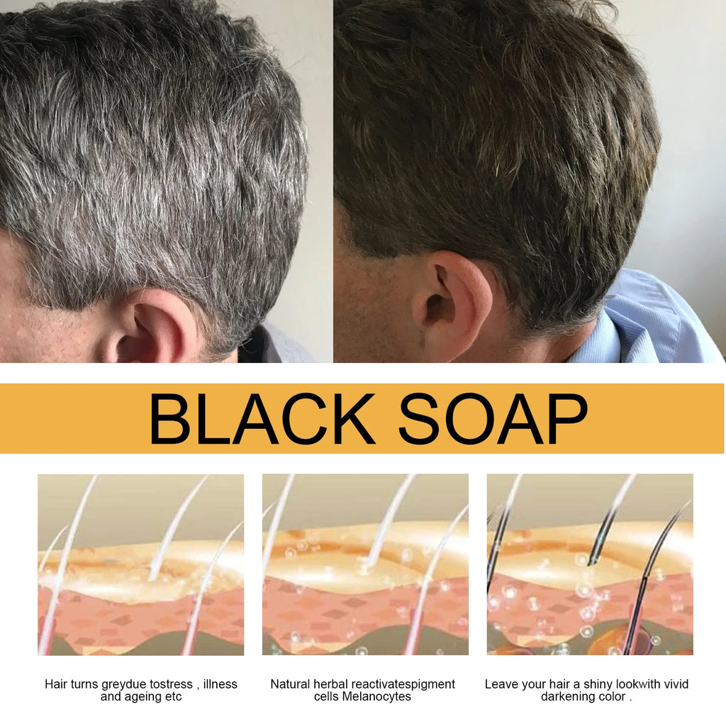 Natural Black Hair Soap Anti-Gray Hair Treatment