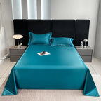 1pc Plain Satin Solid Color Bed Sheets
