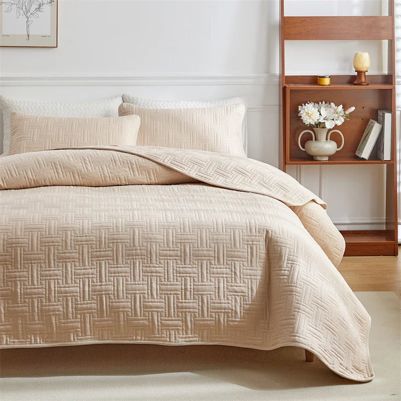 3pcs set, Quilted Cotton Bedspread