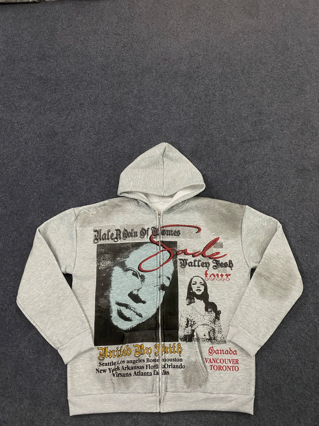 Hooded Gray Sweatshirt Jacket