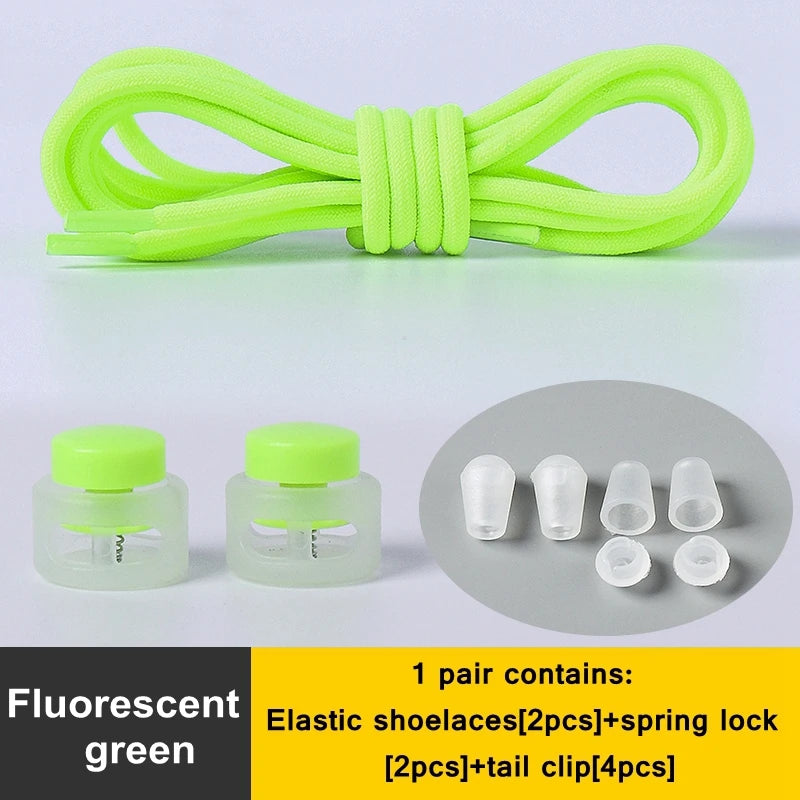1 Pair Lazy Laces Elastic Snap Lock Shoelaces