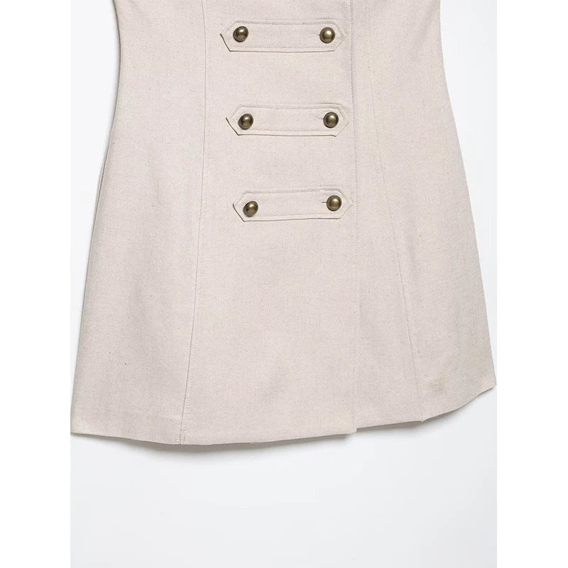 Summer Dress Women's 2026 New Fashion Retro Slim Elegant Women's Mini Dresses Street Chic Youth Travel Dress Summer