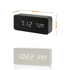 Wooden Digital Alarm Clock, LED Alarm Clock