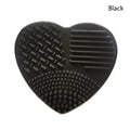 Silicon heart shaped makeup brush cleaner pads