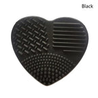 Silicon heart shaped makeup brush cleaner pads