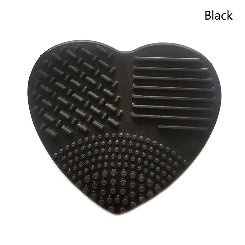 Silicon heart shaped makeup brush cleaner pads