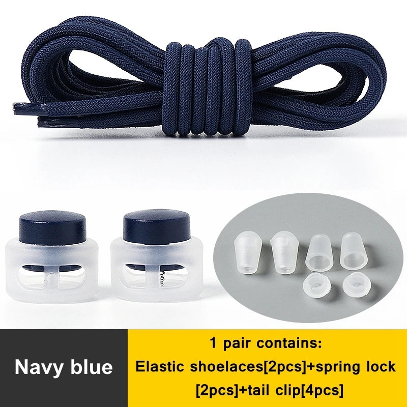 1 Pair Lazy Laces Elastic Snap Lock Shoelaces