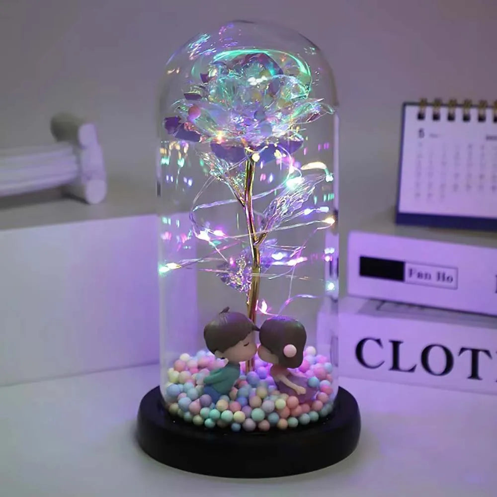 Mothers Day Rose Galaxy Glass Rose