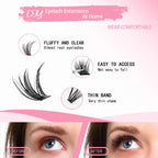 160D Individual Lash Extensions, 10 Rows Natural Faux Mink Cluster Lashes