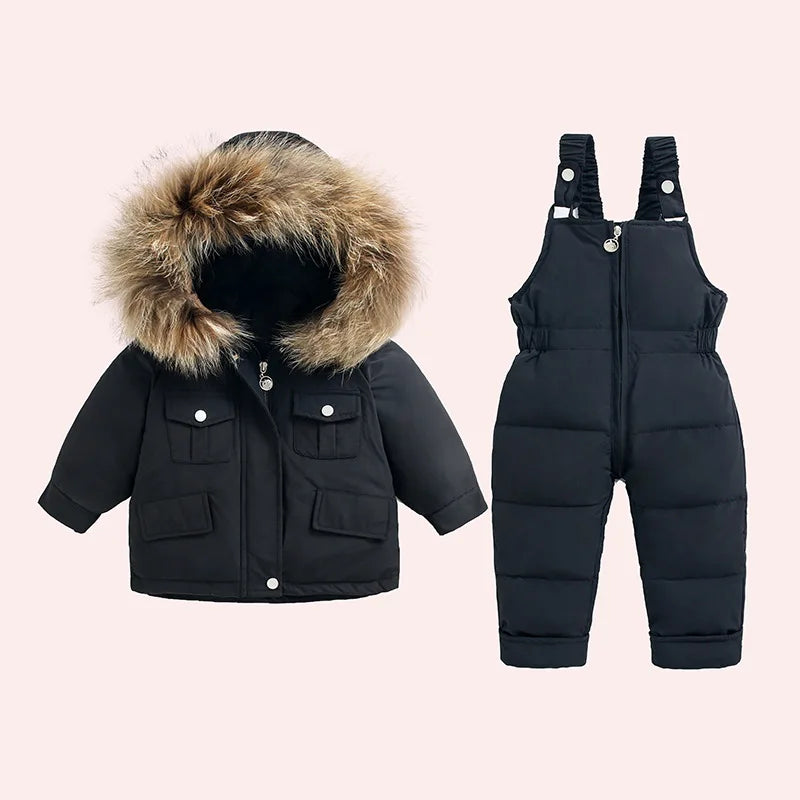 Jacket+Overalls Suit 2Pcs Duck Down Set