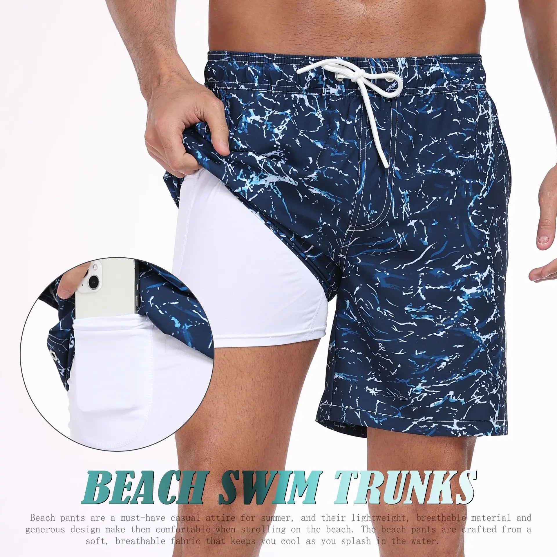 2026 Mens Beach Print Shorts