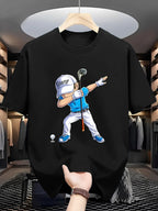 Golf Player Printed Round Neck T-shirt Top