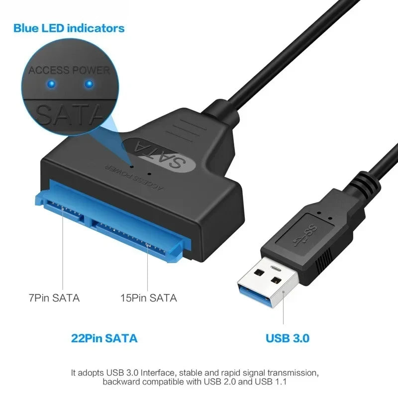 SATA to USB 3.0 / 2.0 Cable Up to 6 Gbps for 2.5 Inch